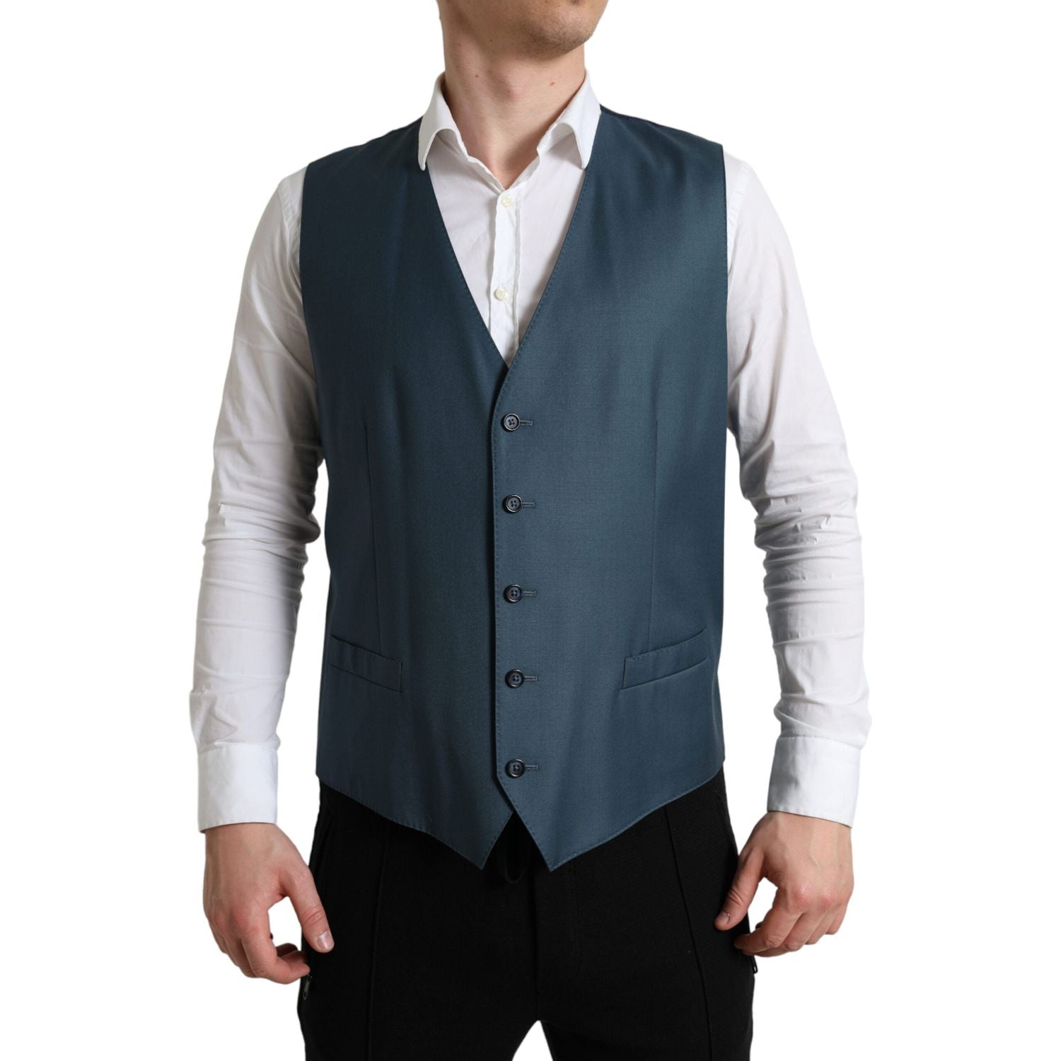 优雅绿色马提尼两件套羊毛西装