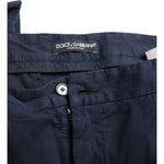 Dolce & Gabbana Dark Blue Cotton Stretch Slim Fit Dress Pants PAN74931-50