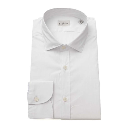 Bagutta White Cotton Men's Shirt BA-23934-XXL