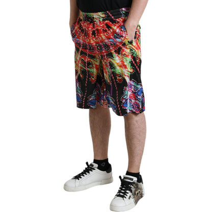Dolce & Gabbana Multicolor Luminarie Print Men Bermuda Shorts