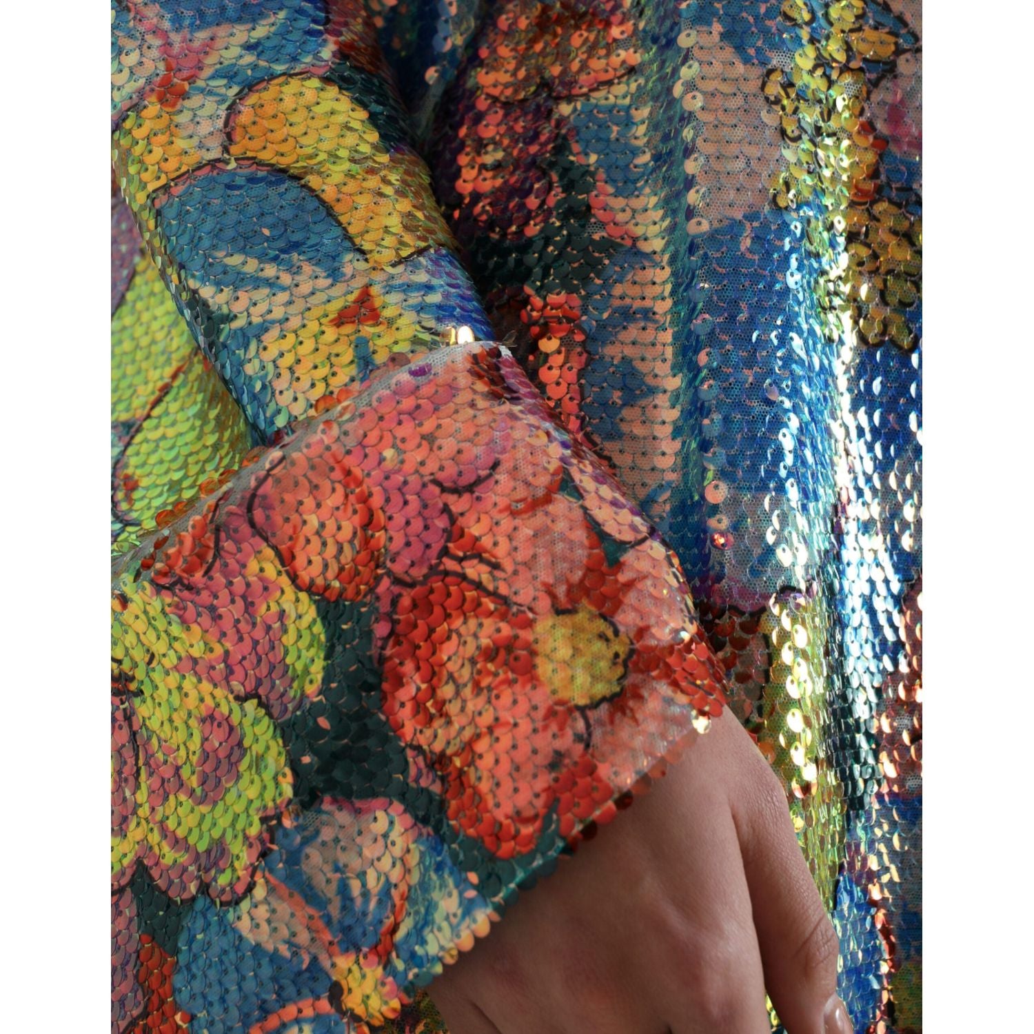 优雅花卉亮片迷你连衣裙