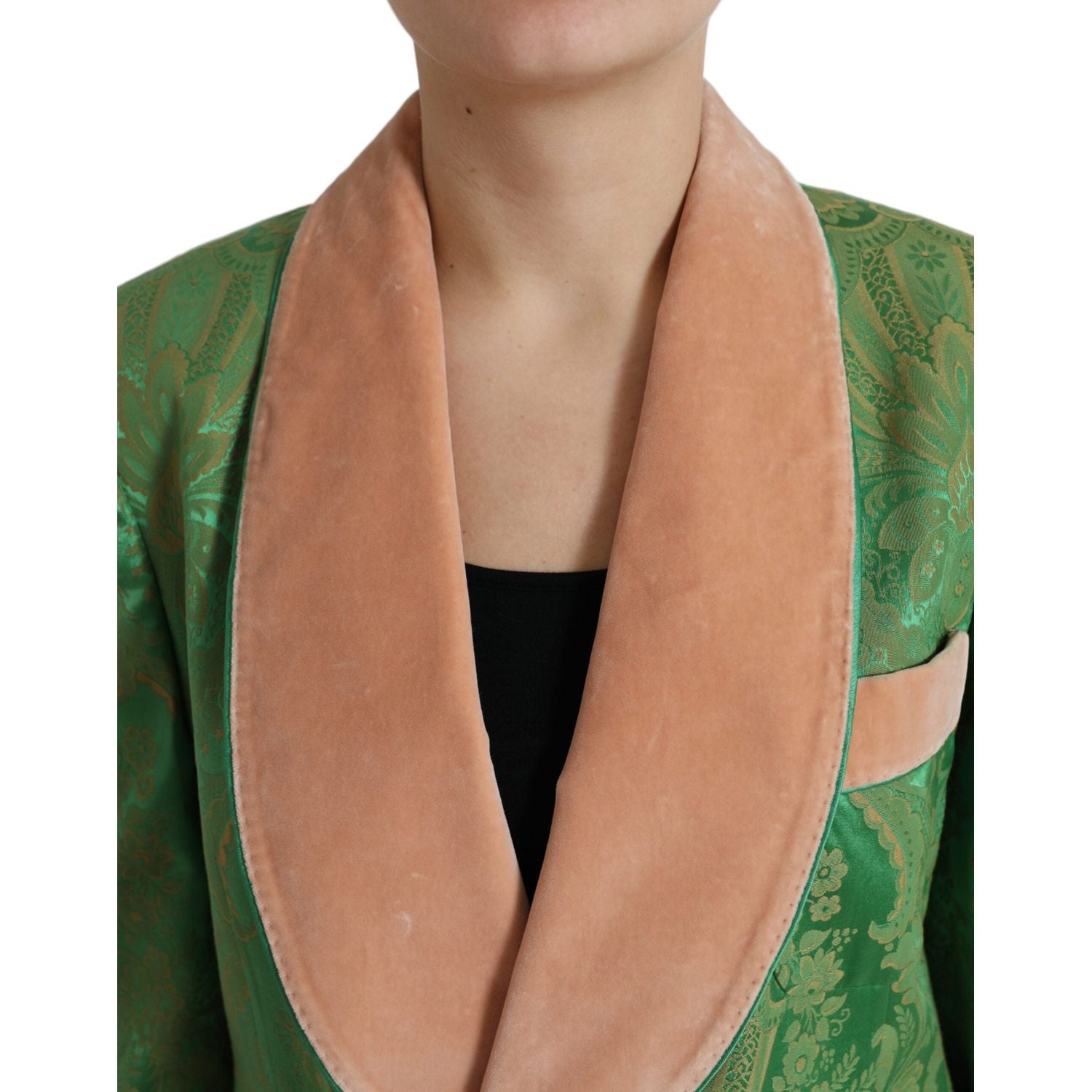 花卉优雅双排扣西装外套