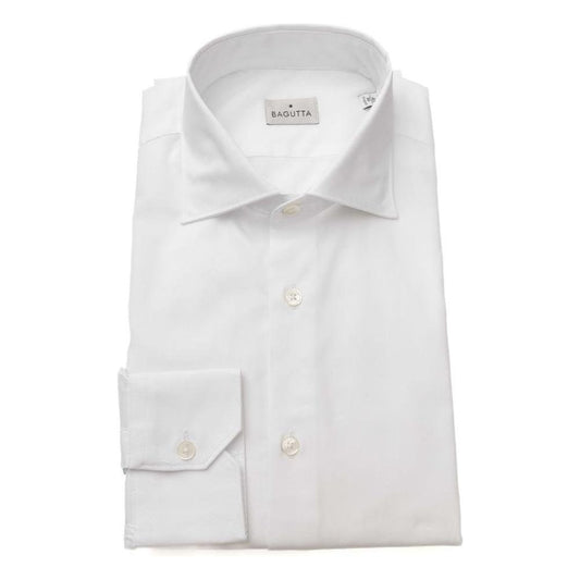 Bagutta White Cotton Men's Shirt BA-23956-S