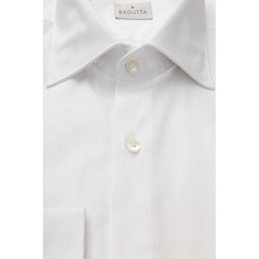 Bagutta White Cotton Men's Shirt BA-23956-S