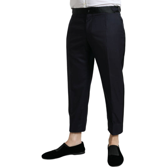 Dolce & Gabbana Blue Wool Cropped Tapered Pants PAN75066-54