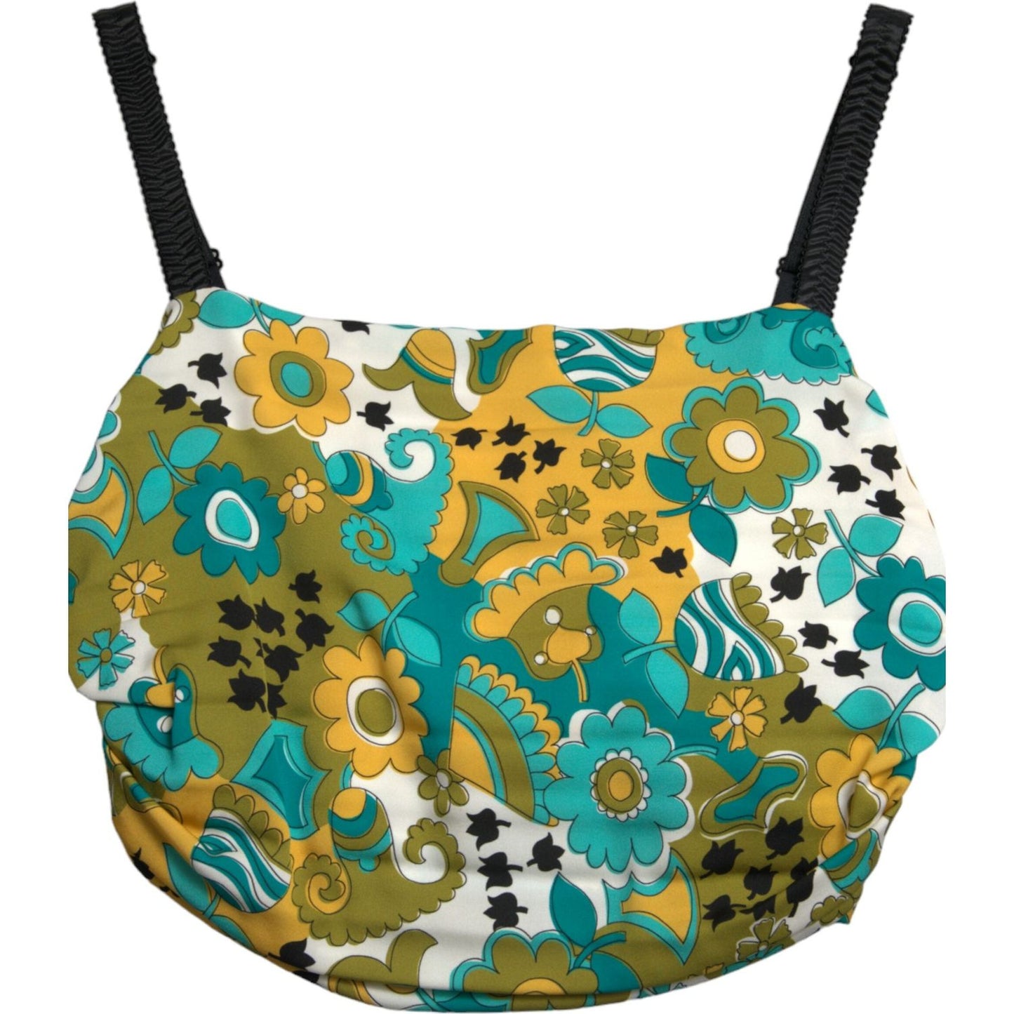 Dolce & Gabbana Multicolor Floral Sleeveless Cropped Top
