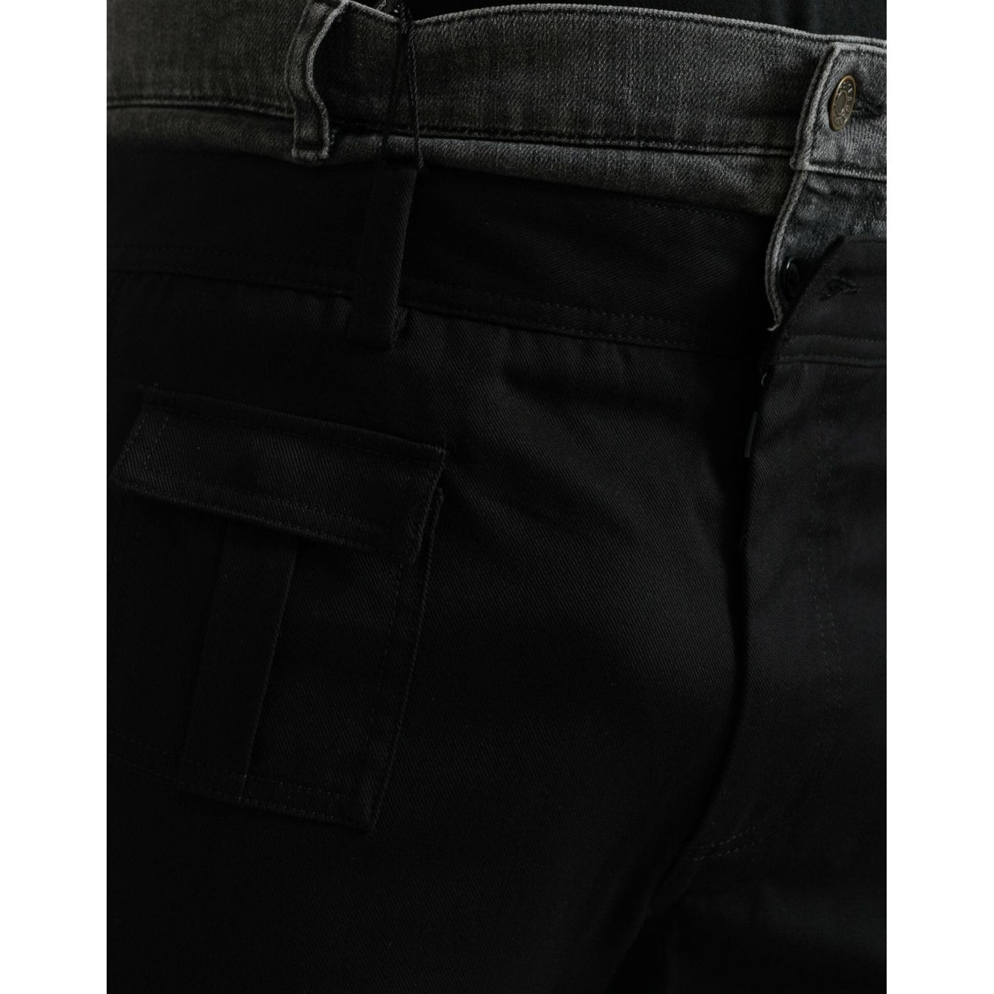 Dolce & Gabbana Black Gray Slim Cotton Denim Jeans Pants