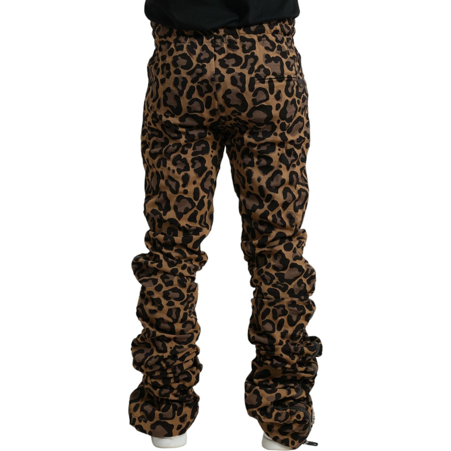 Dolce & Gabbana Brown Leopard Jacquard Jogger Pants PAN75042-50