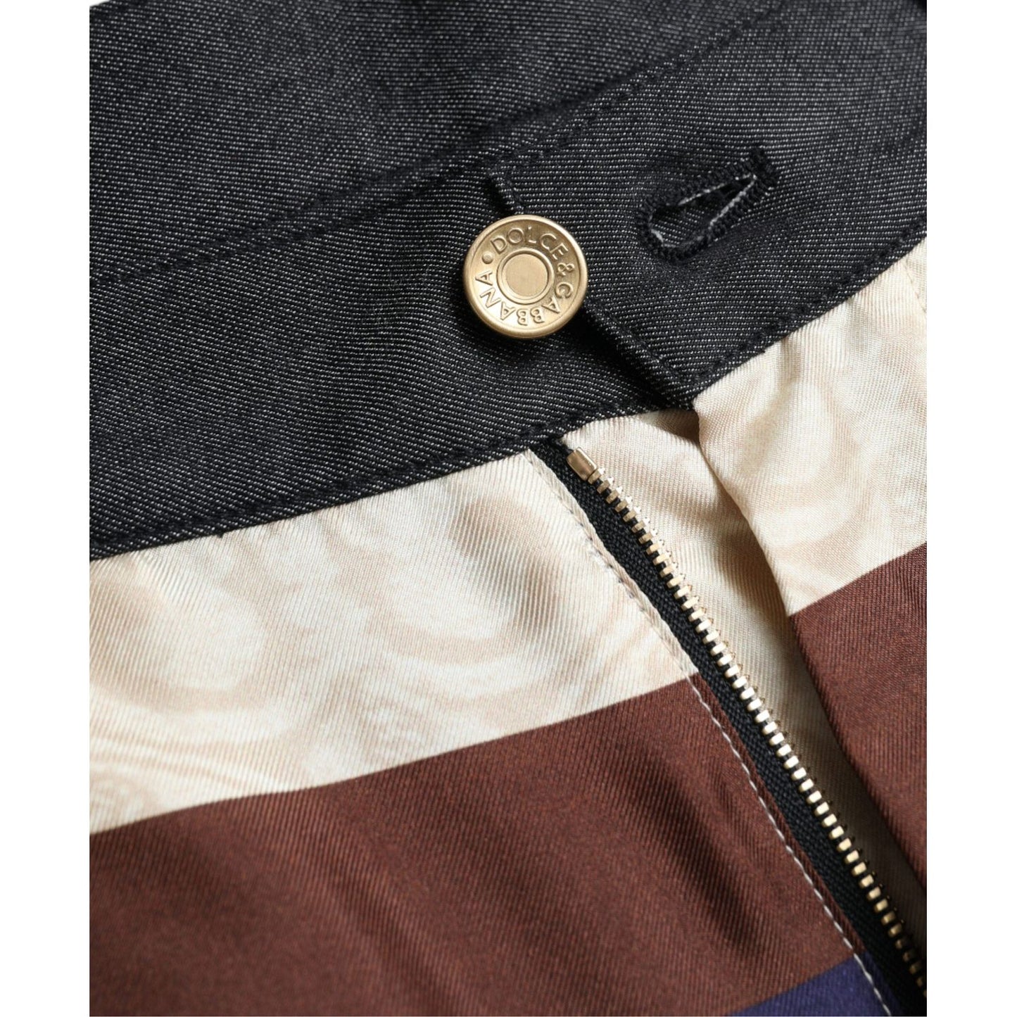 Dolce & Gabbana Multicolor Heraldic Skinny Men Pants