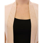 Zeyneptosun Exclusive Beige Brocade Sleeveless Vest Coats & Jackets Zeyneptosun Tan