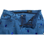 Dolce & Gabbana Blue Crystal Embellished Skinny Denim Jeans PAN75028-50