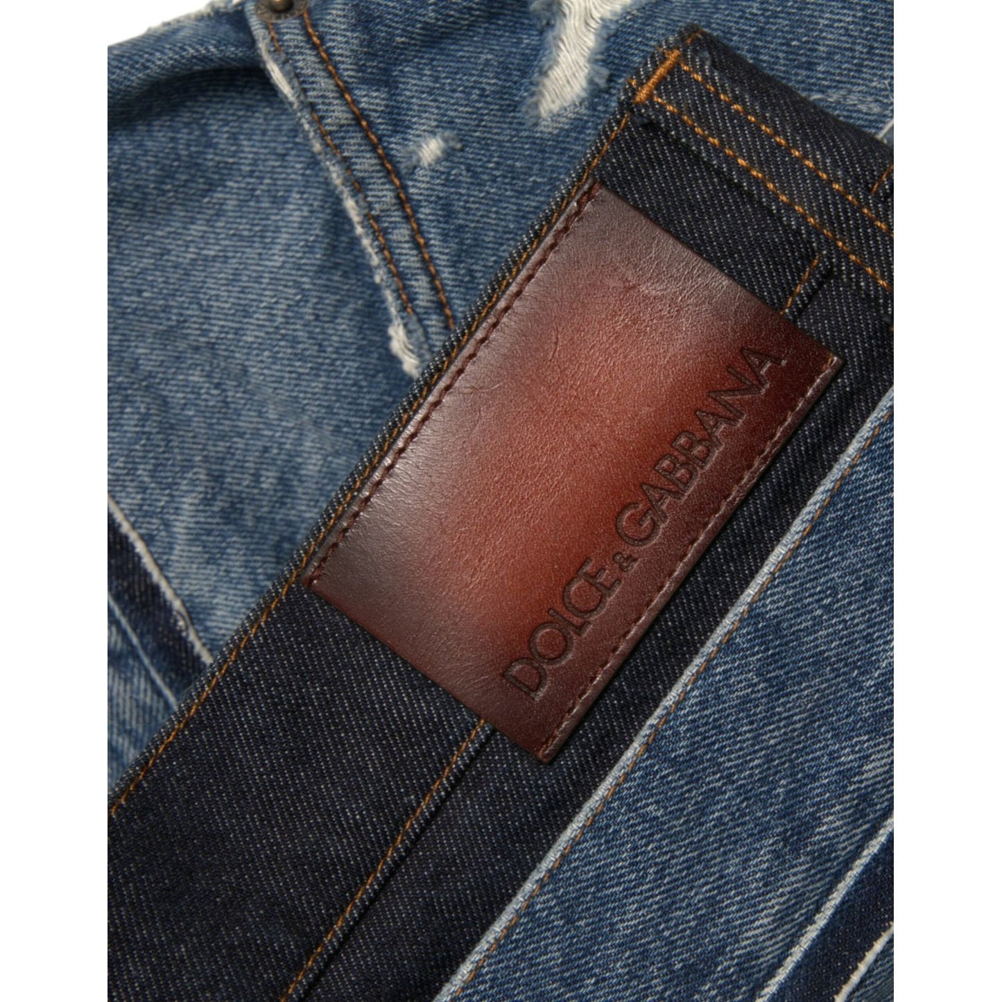 Dolce & Gabbana Blue Tattered Cotton Men Denim Jeans PAN75043-48