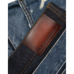 Dolce & Gabbana Blue Tattered Cotton Men Denim Jeans PAN75043-48