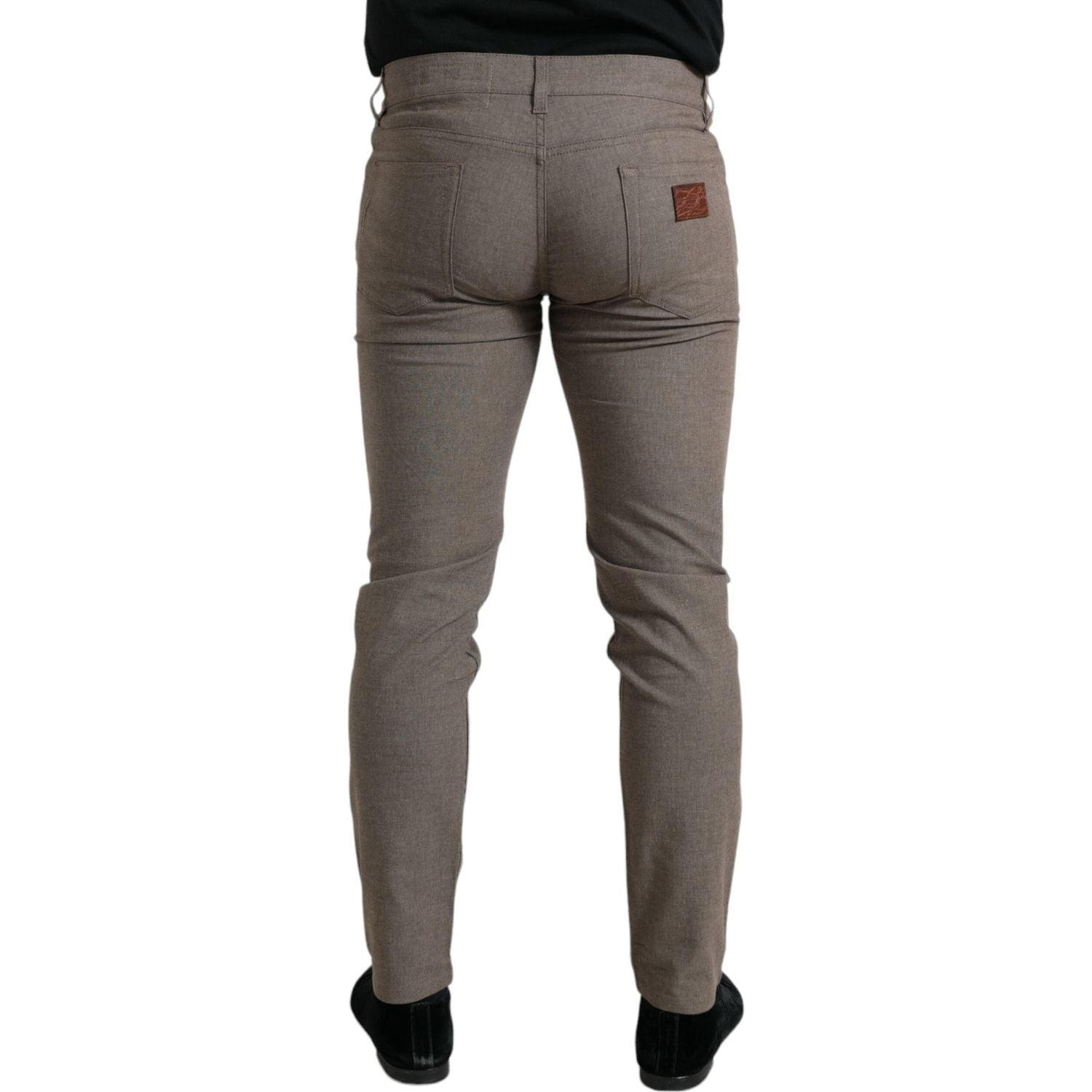 Dolce & Gabbana Brown Cotton Stretch Skinny Men Pants