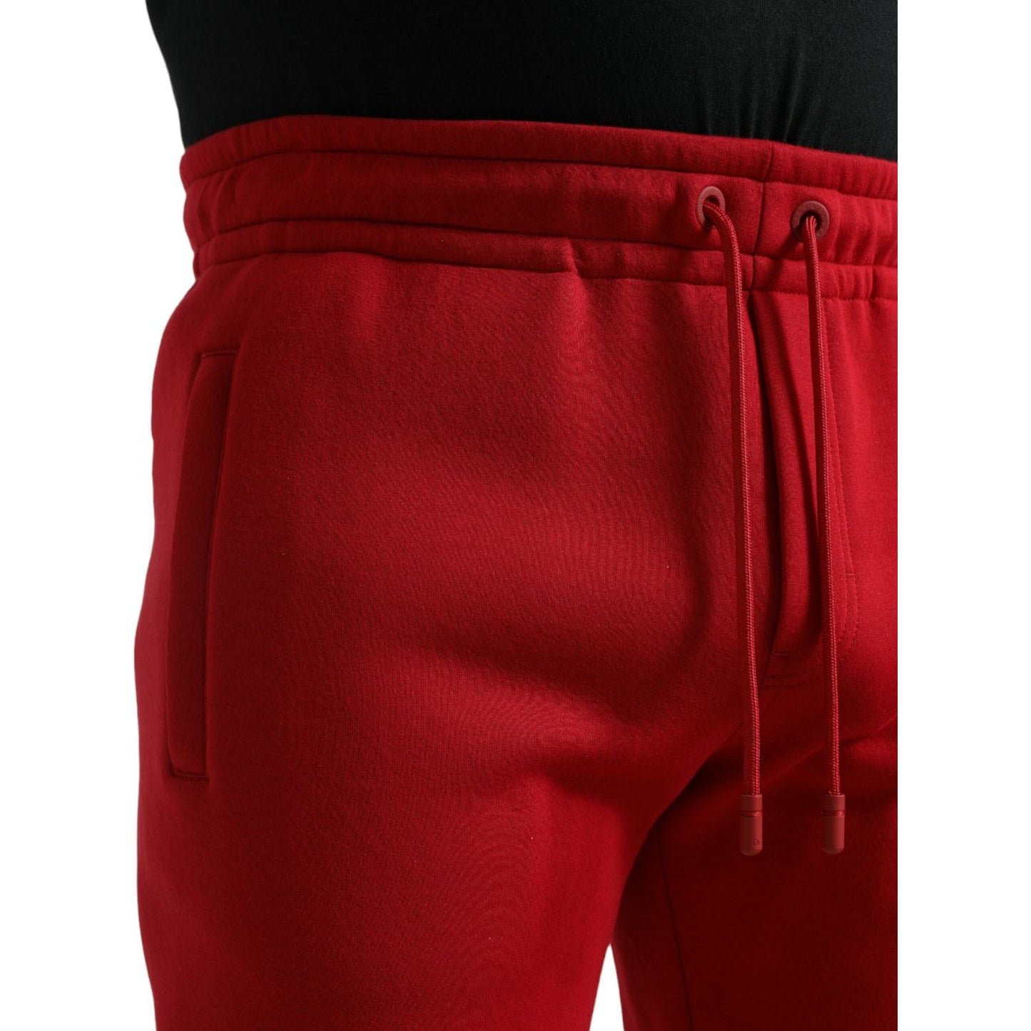 Dolce & Gabbana Red Cotton Blend Skinny Jogger Pants