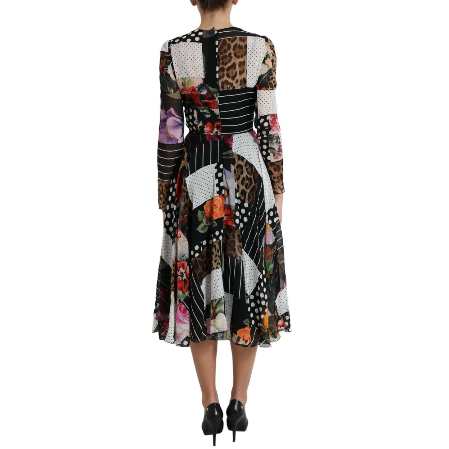 Dolce & Gabbana Multicolor Patchwork Floral Leopard Dress DR281031-40