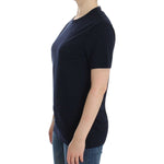 Ermanno Scervino Lingerie Blue Crewneck Cotton Logo T-shirt SIG12588-1