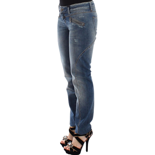Ermanno Scervino Blue Slim Jeans Denim Pants Straight Stretch SIG12687-1