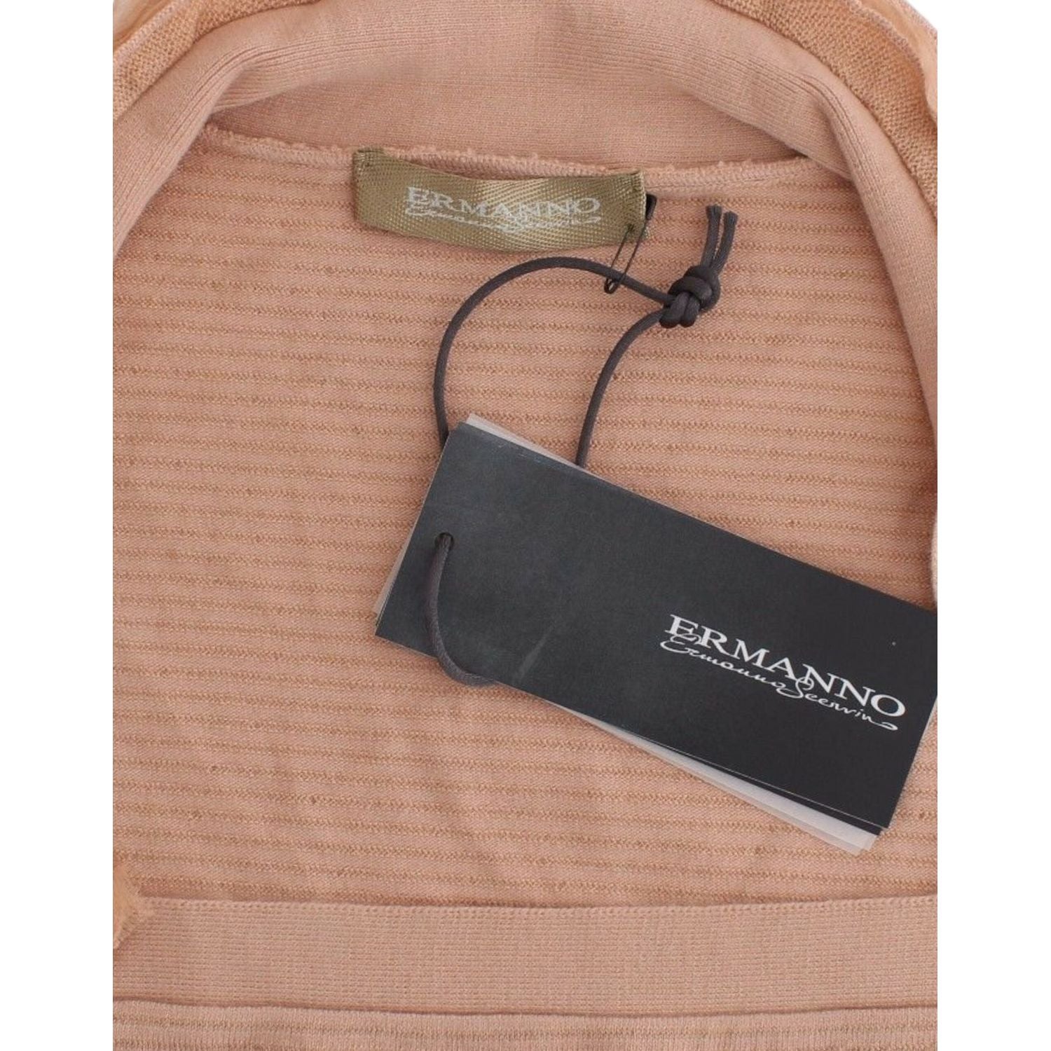 别致的条纹羊毛混纺橙色毛衣