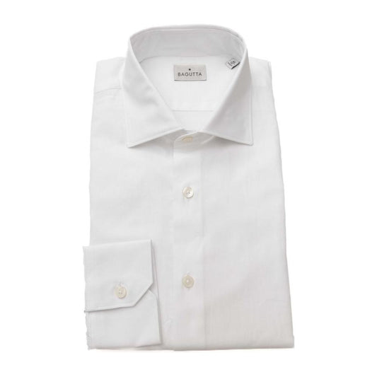 Bagutta White Cotton Men Shirt BA-23948-XXL