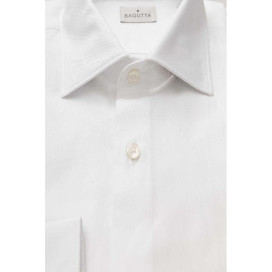 Bagutta White Cotton Men Shirt BA-23948-XXL
