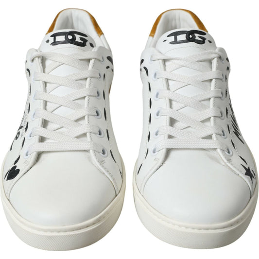 Dolce & Gabbana White Leather LOVE Milano Men Sneakers Shoes MV5376-39.5
