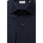 Bagutta Blue Cotton Men Slim Shirt BA-23944-L
