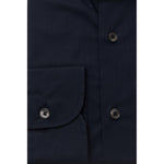 Bagutta Blue Cotton Men Slim Shirt BA-23944-L