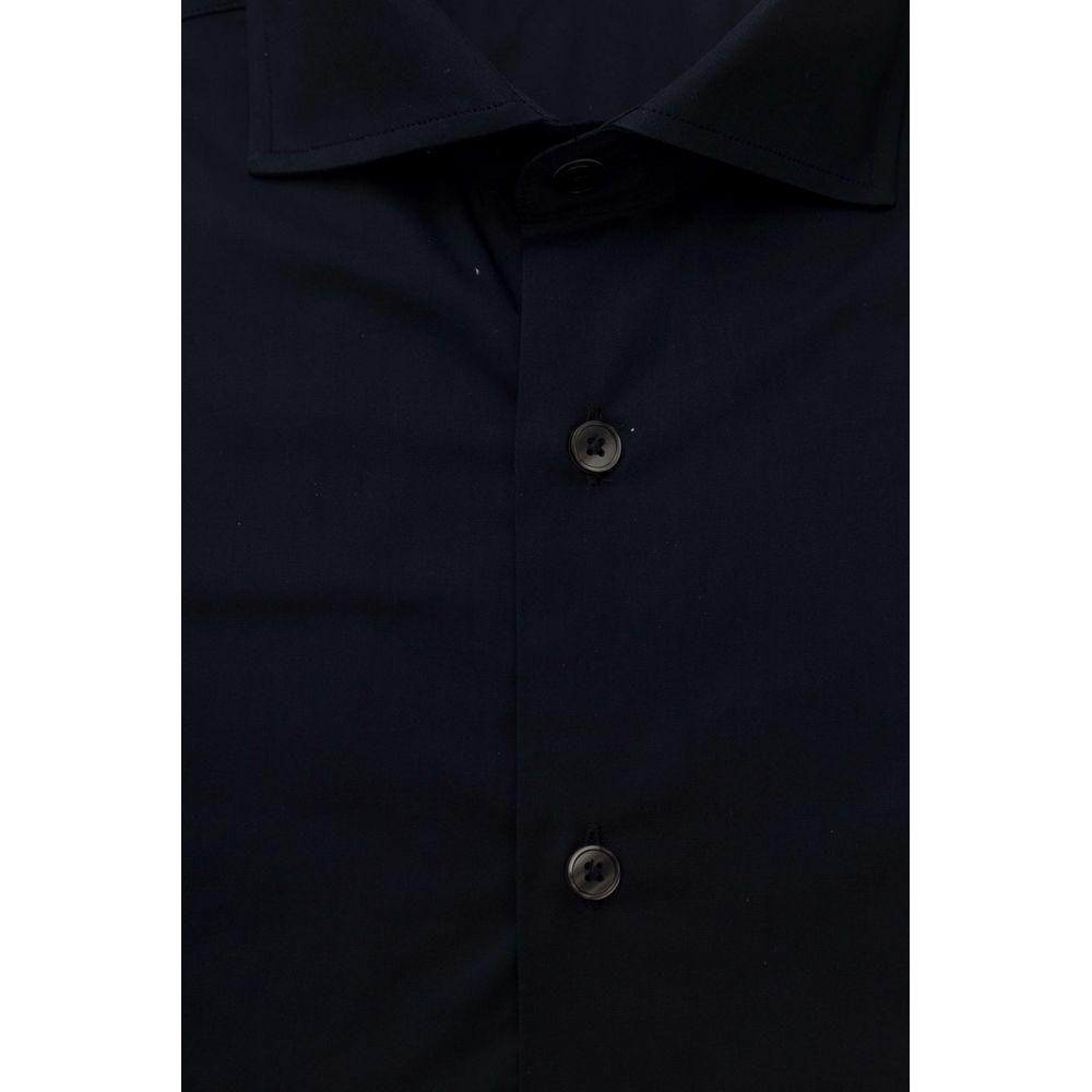 Bagutta Blue Cotton Men Slim Shirt BA-23944-L