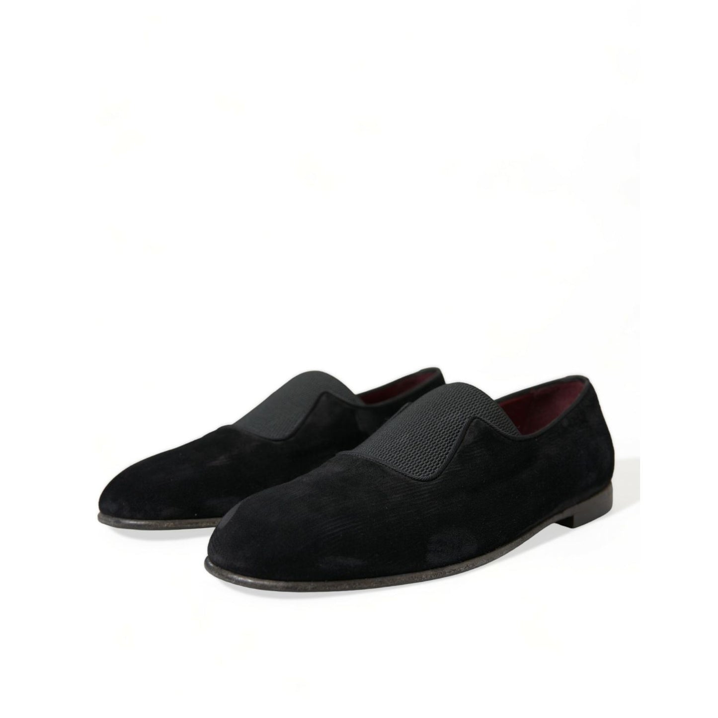 Dolce & Gabbana Black RUNWAY Velour AMALFI Loafers Shoes
