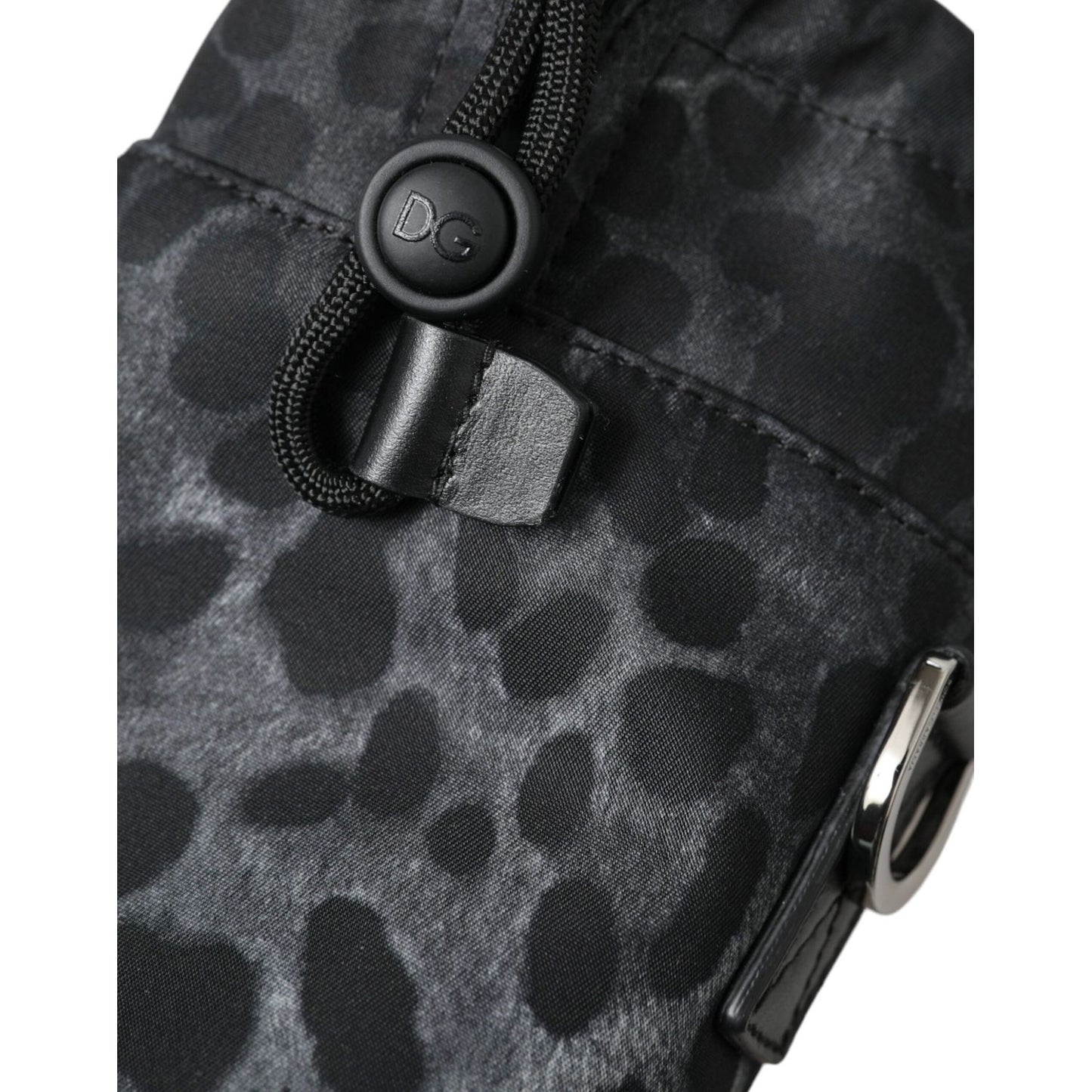 Dolce & Gabbana Black Leopard Round Slim Tote Bottle Cage Bag BAG1352