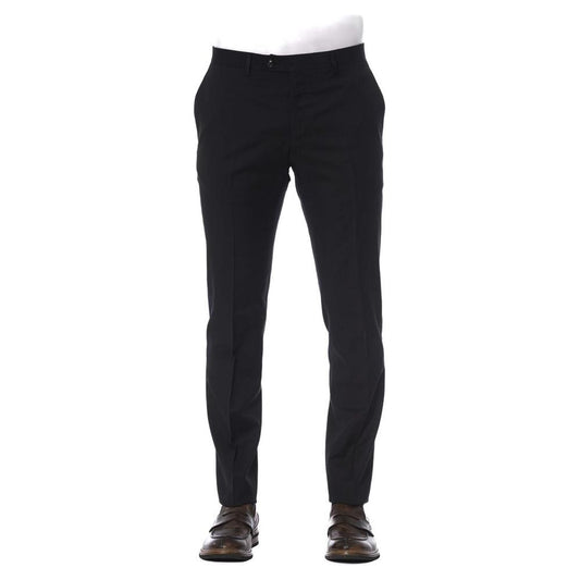 Trussardi Black Virgin Wool Men Trouser TR-24080-IT44 | XS