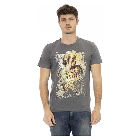 Trussardi Action Gray Cotton Men T-Shirt TR-24183-M