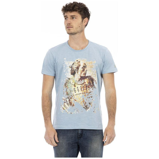 Trussardi Action Light Blue Cotton Men T-Shirt TR-24181-S