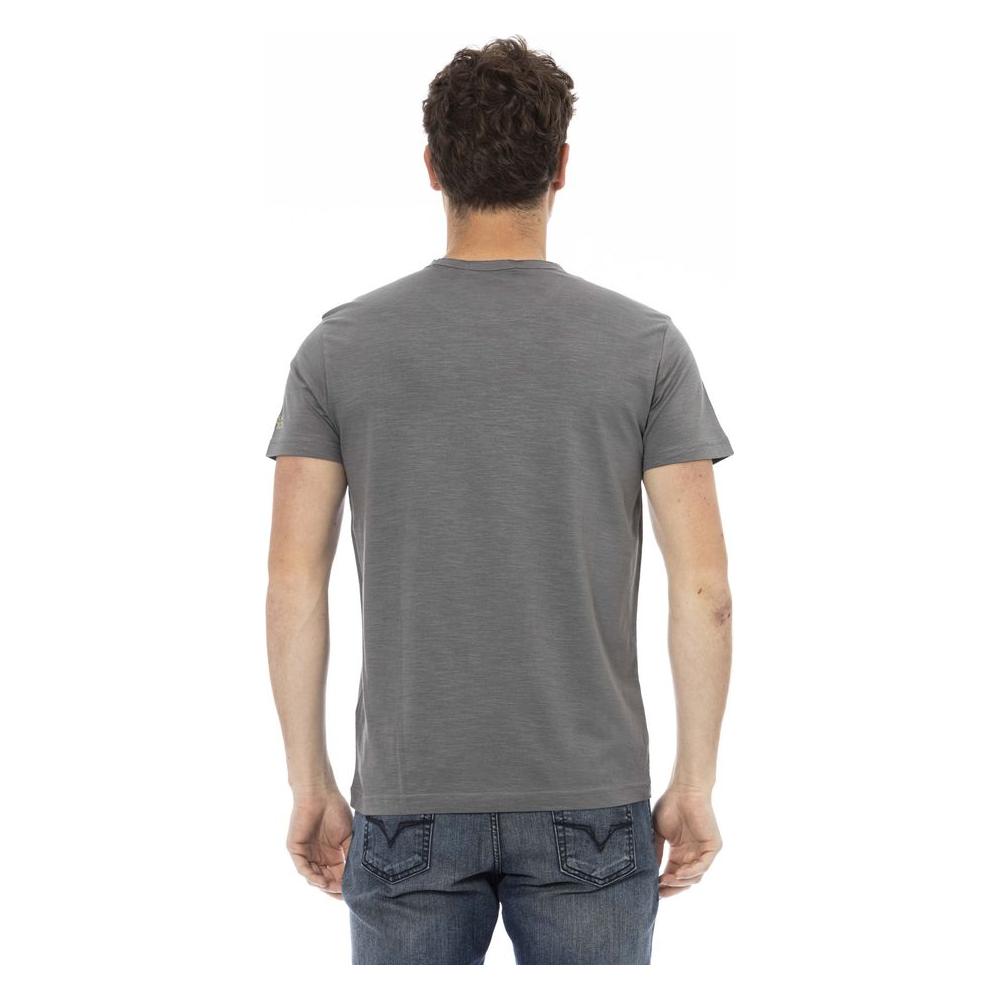 Trussardi Action Gray Cotton Men T-Shirt TR-24183-M