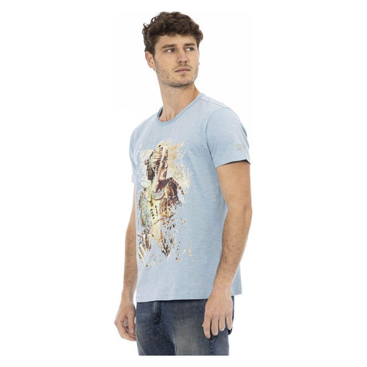 Trussardi Action Light Blue Cotton Men T-Shirt TR-24181-S