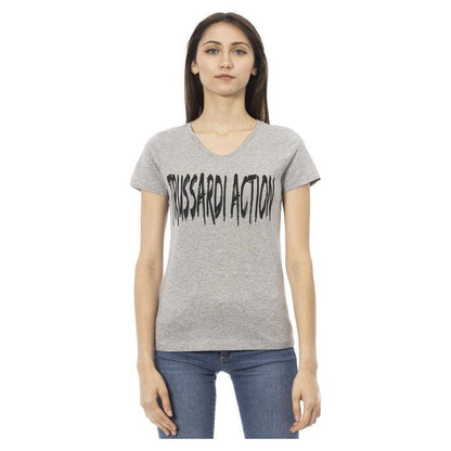 Trussardi Action Gray Cotton Women T-Shirt