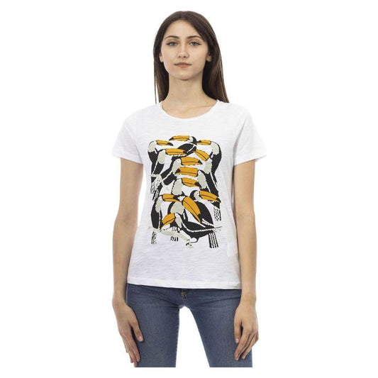 Trussardi Action White Cotton Women T-Shirt TR-24171-XS