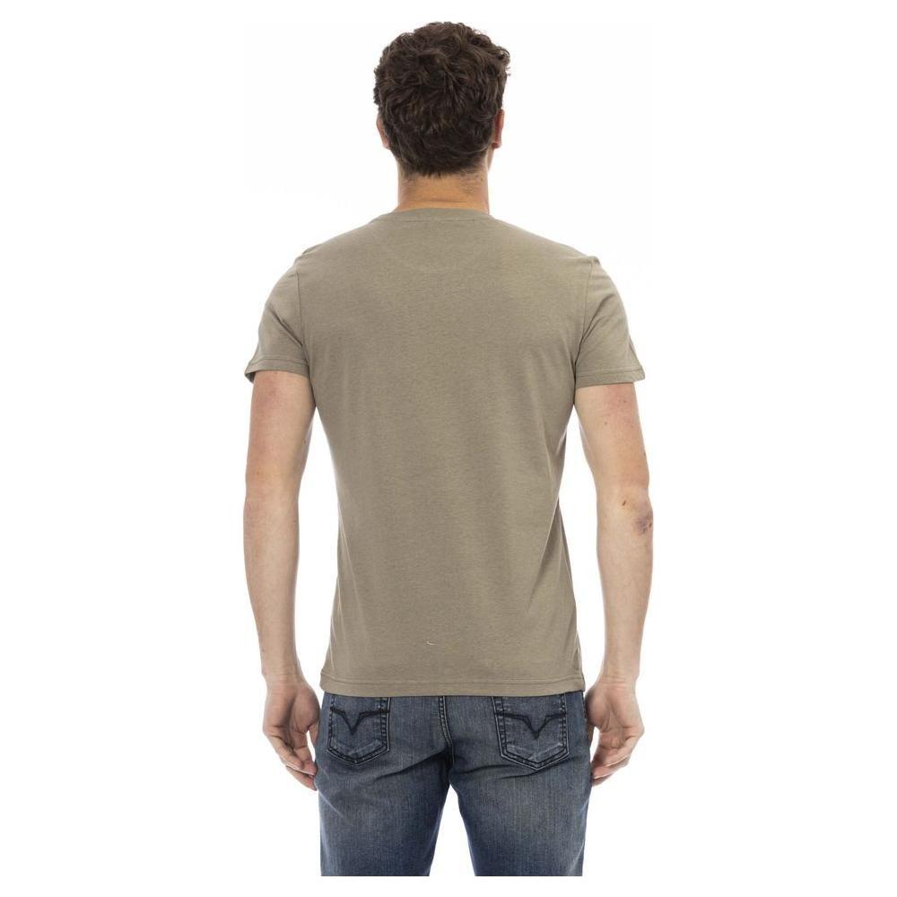 تي شيرت رجالي من القطن باللون الأخضر من Trussardi Action