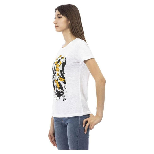 Trussardi Action White Cotton Women T-Shirt TR-24171-XS