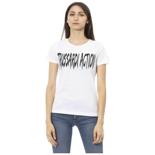 Trussardi Action White Cotton Women T-Shirt TR-24164-XS