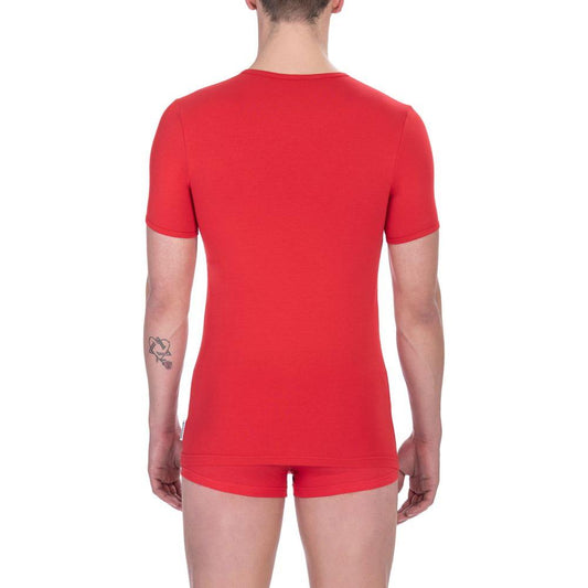 Bikkembergs Red Cotton Men T-Shirt BI-24190-S