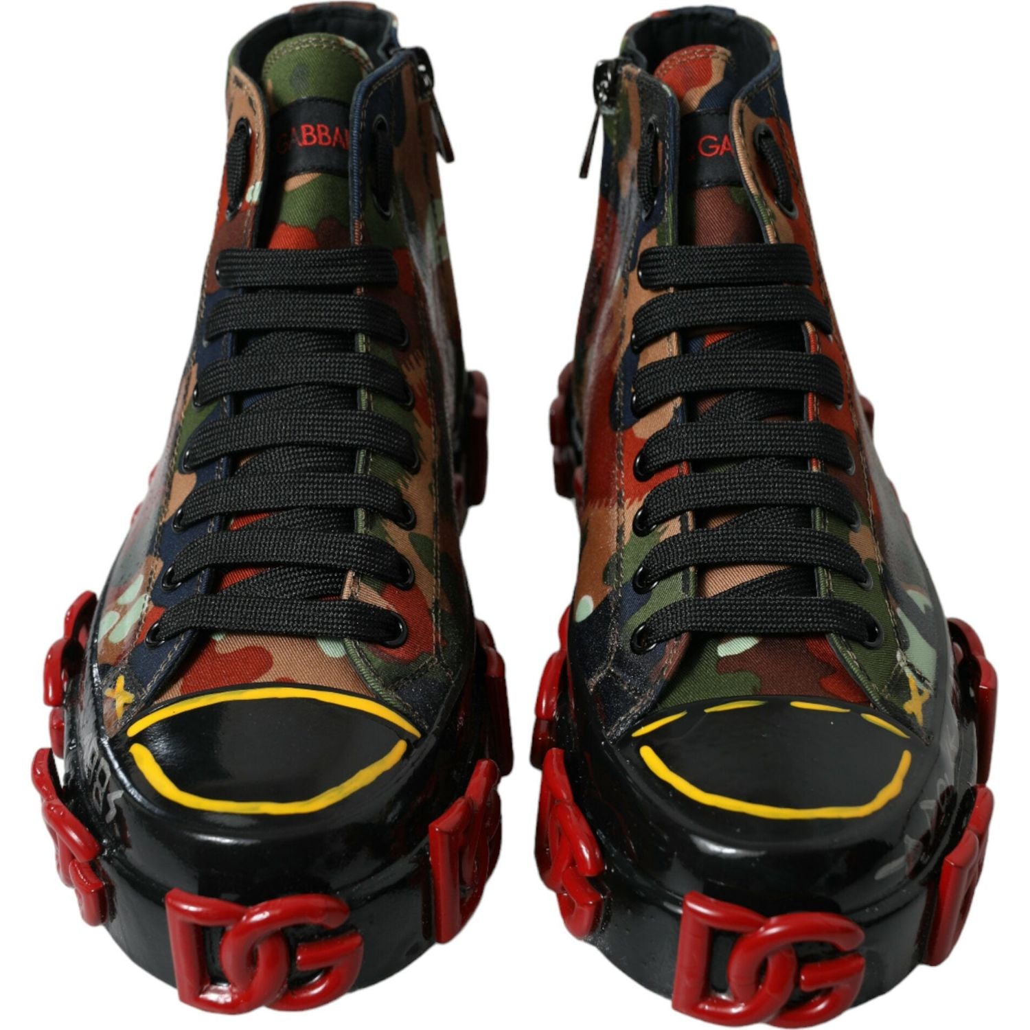 Dolce & Gabbana Multicolor Camouflage High Top Sneakers Shoes