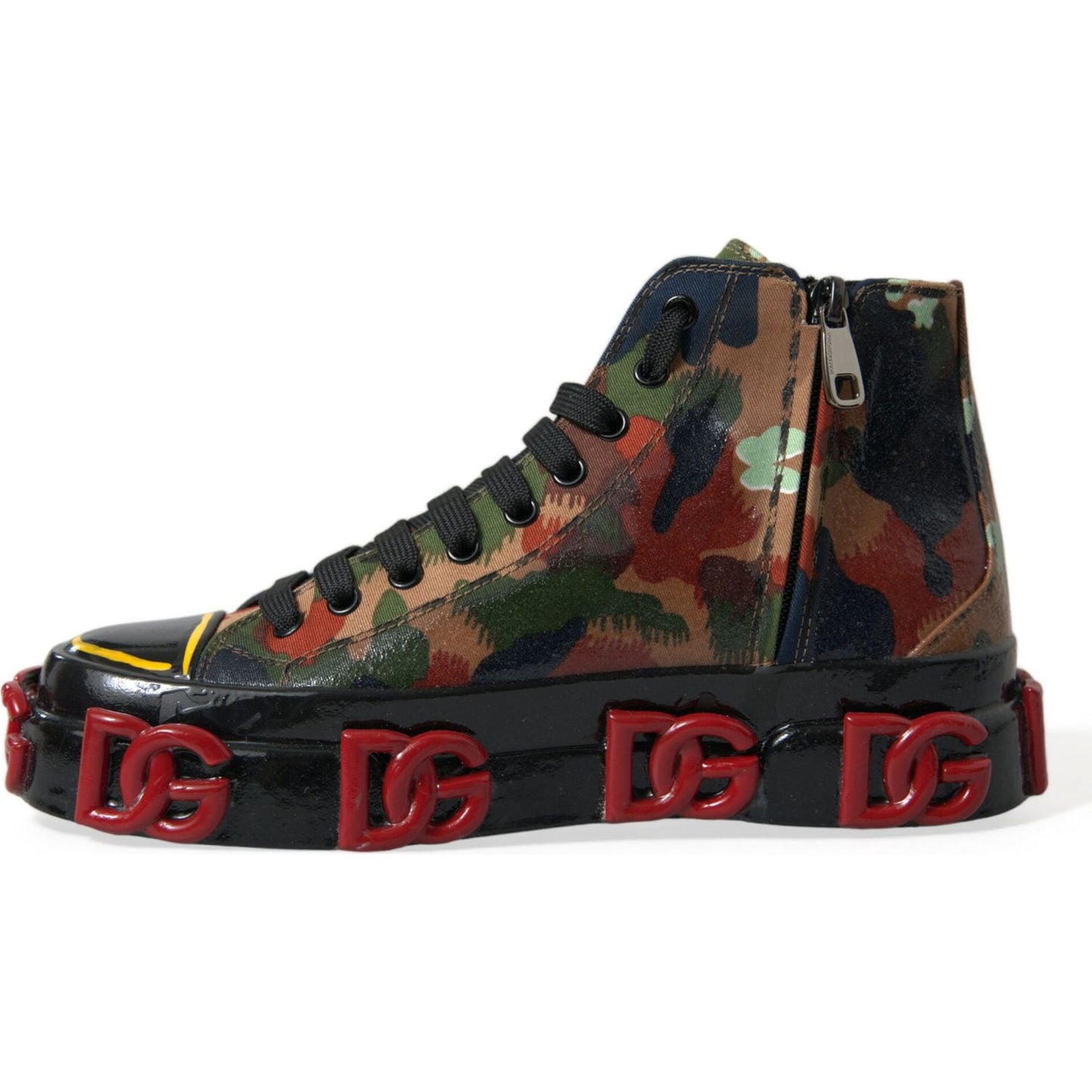 Dolce & Gabbana Multicolor Camouflage High Top Sneakers Shoes