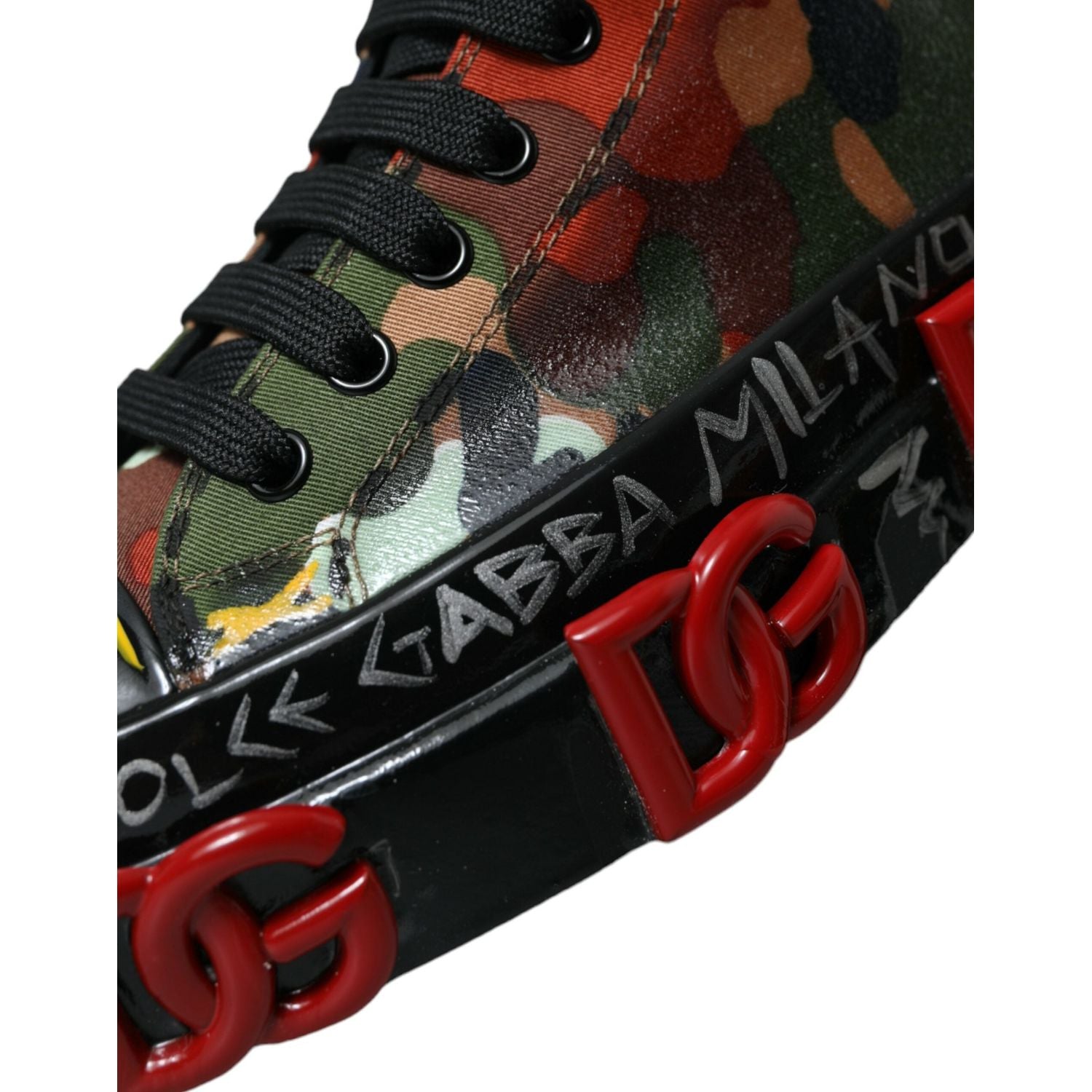 Dolce & Gabbana Multicolor Camouflage High Top Sneakers Shoes