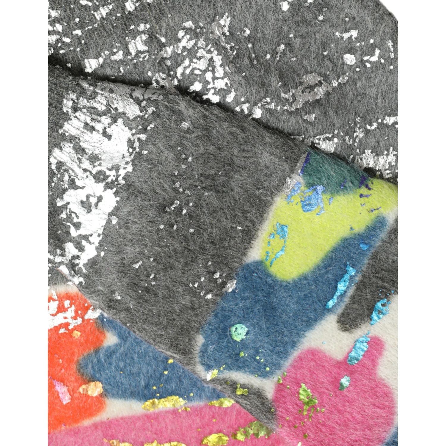 多色马海毛高领休闲毛衣