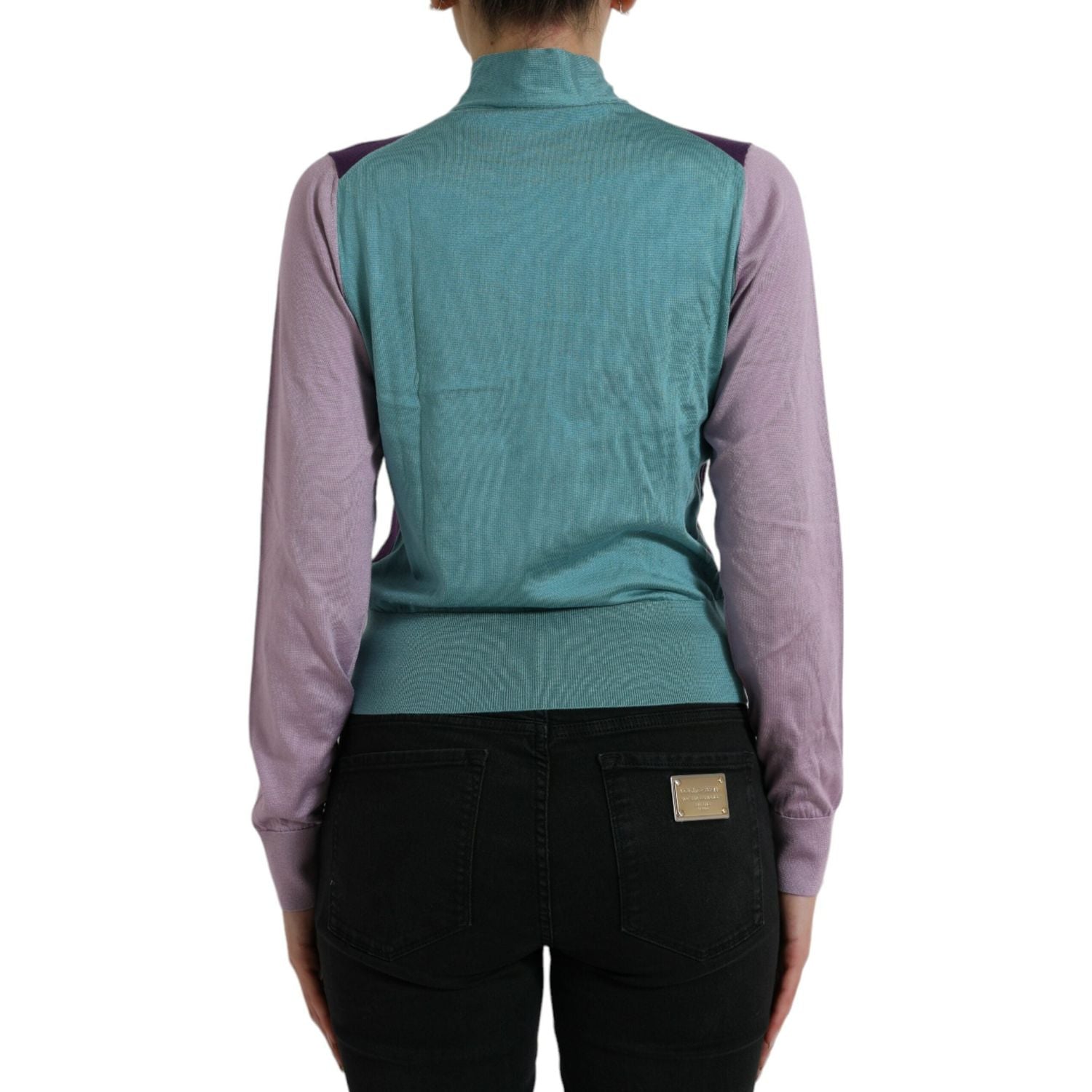 多色真丝蝴蝶结毛衣