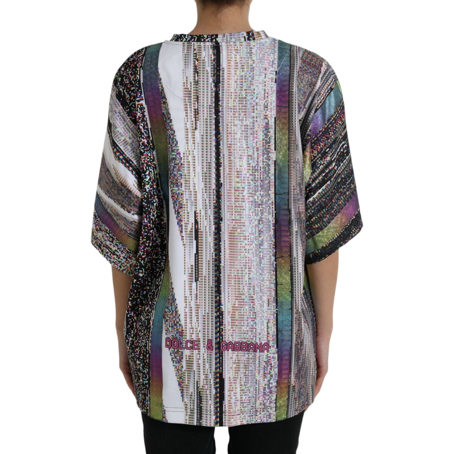 تي شيرت دولتشي آند غابانا متعدد الألوان بياقة دائرية