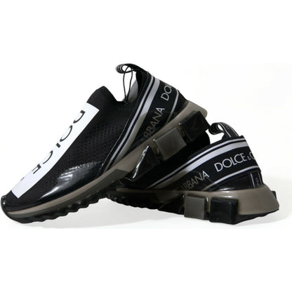 Dolce & Gabbana Black White Slip On Sneakers Sorrento Shoes