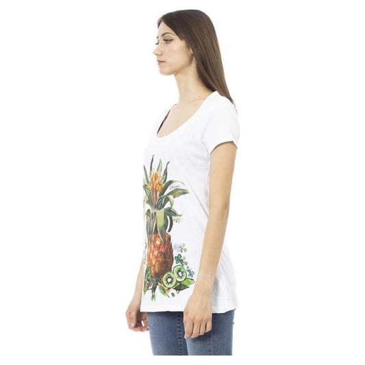 Just Cavalli White Cotton Women T-Shirt JU-24216-S